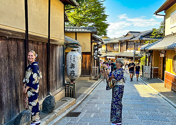 Visitors in Traditional Japanese Dress