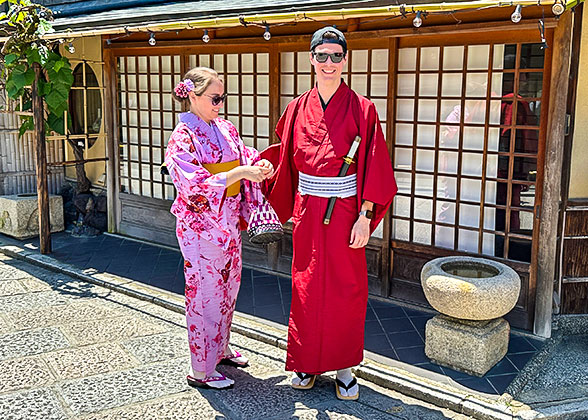 Visitors in Traditional Japanese Dress