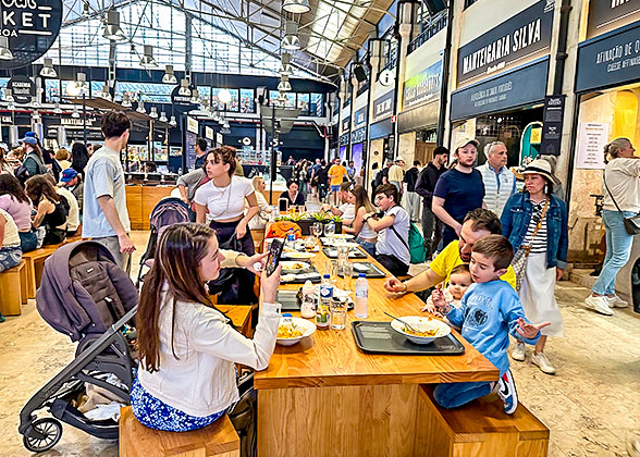 Tasting Delicious Food at Time Out Market in Lisbon