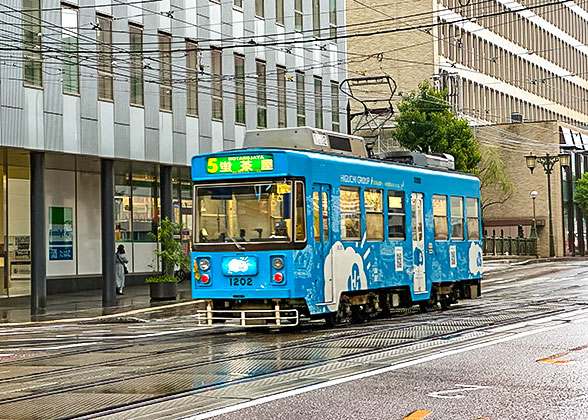 Tram on the Street of Nagasaki, Japan