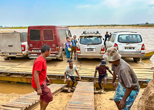 Ferry across the Tsiribihina River Along the Way